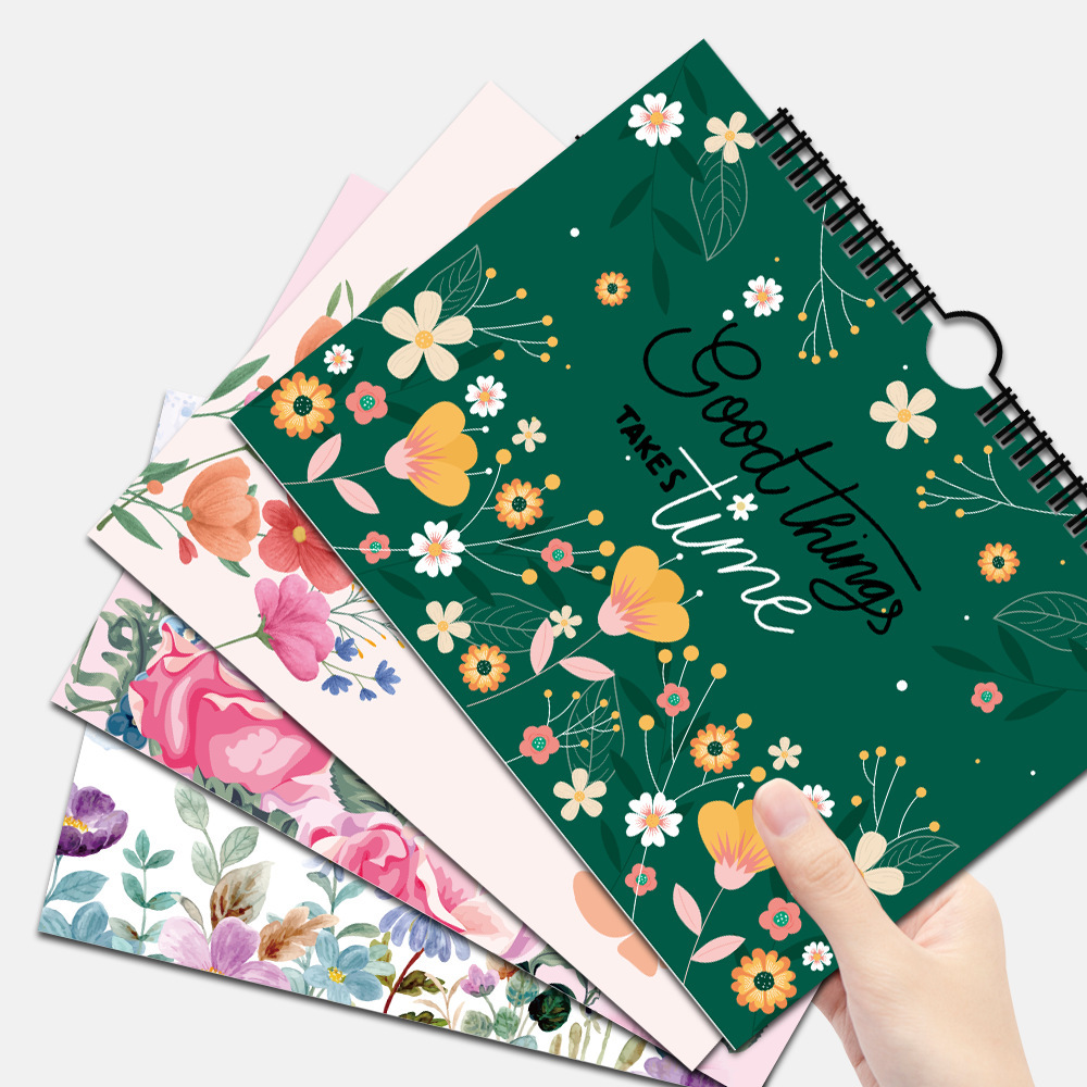 Title 8, Flower Theme Inspirational Notepad