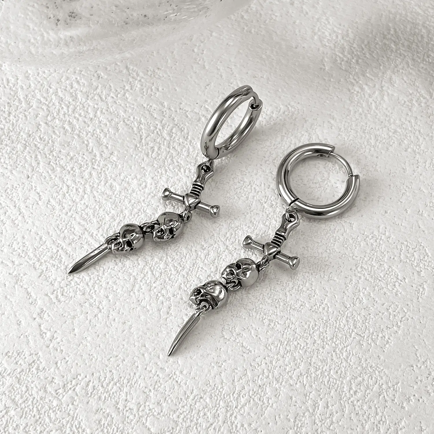 Retro Earrings Creative Design Titanium Steel