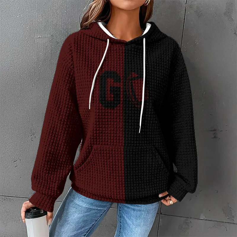 Waffle Sweater Hooded Sweaters Women's Clothing - Zzy24110621-5Xl
