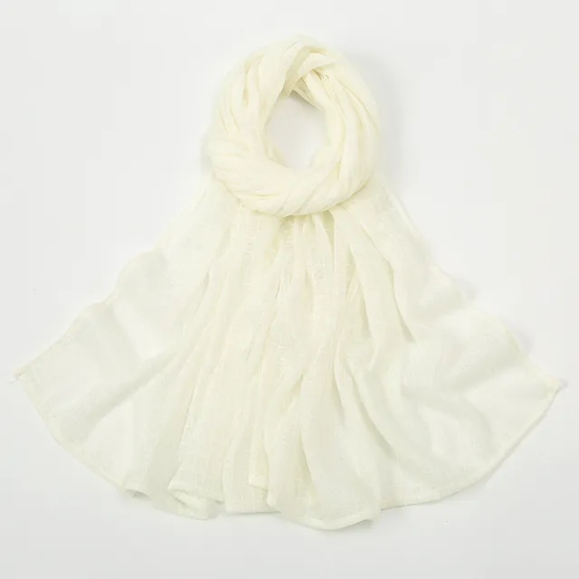 Plaid Jacquard Polyester Scarf Women Beige - Shop at LoveMi