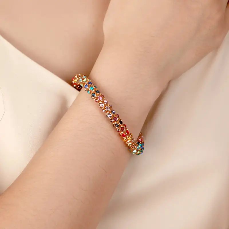 Colorful Diamond Magnetic Buckle Niche Colorful Crystal Bracelet