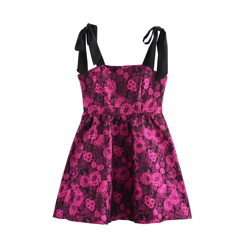 Elegant Jacquard Sling Dress