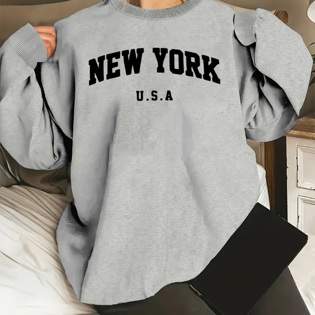 Hooded Sweatshirt Casual Long Sleeve Round Neck Women Gray - Shop at LoveMi