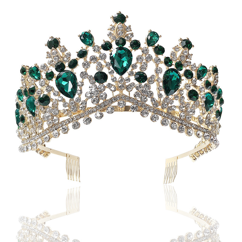 Baroque Bridal Crown Headdress Rhinestone Princess Formal Dress Accessories — foto 4