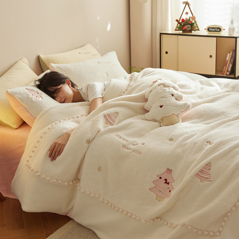 Winter Milk Fiber Four-piece Princess Style