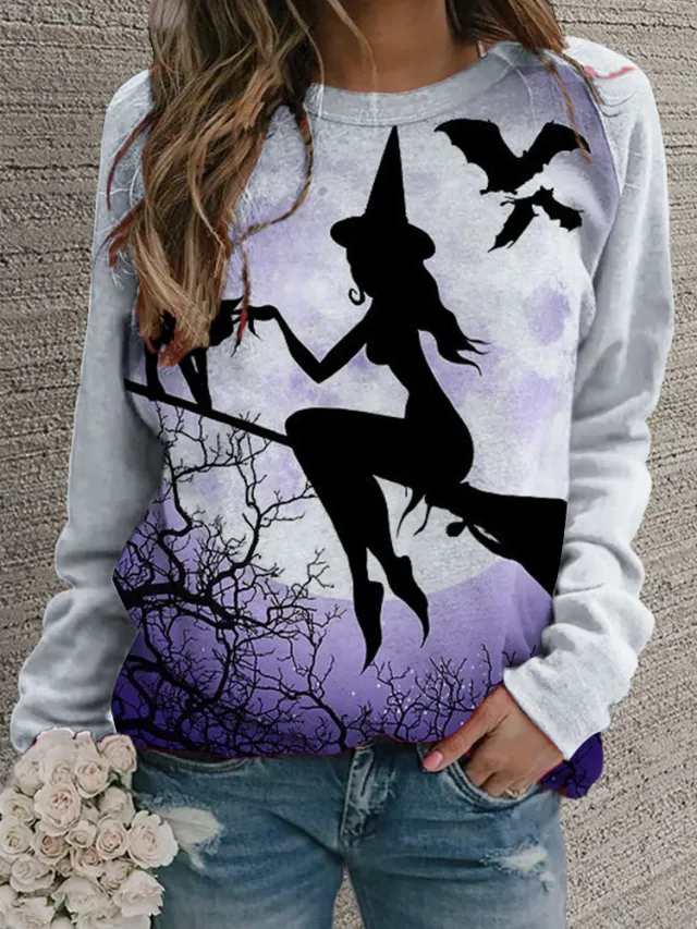 Women's Retro Casual Fashion Round Neck Sweater Figure 10 S - Shop at LoveMi