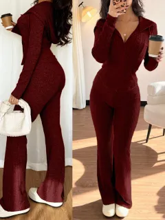 Autumn And Winter Women's Fashion Long Sleeve - Wine Red - View 1