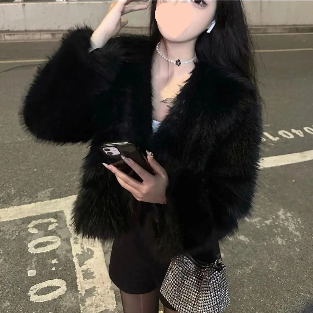 Korean-style Fluffy Womens All-match Winter Coat