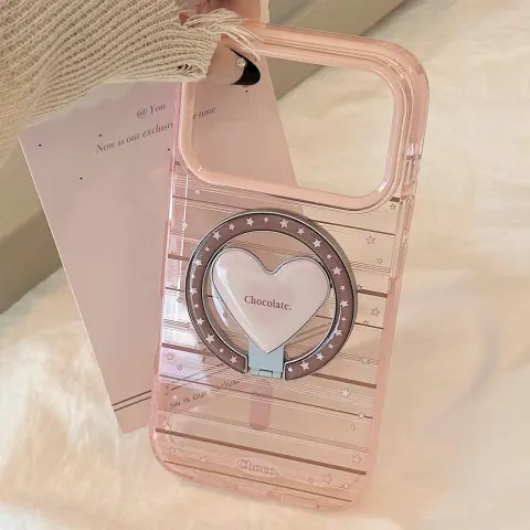 Magnetic Holder Compatible with Pink-brown Striped Phone Cases