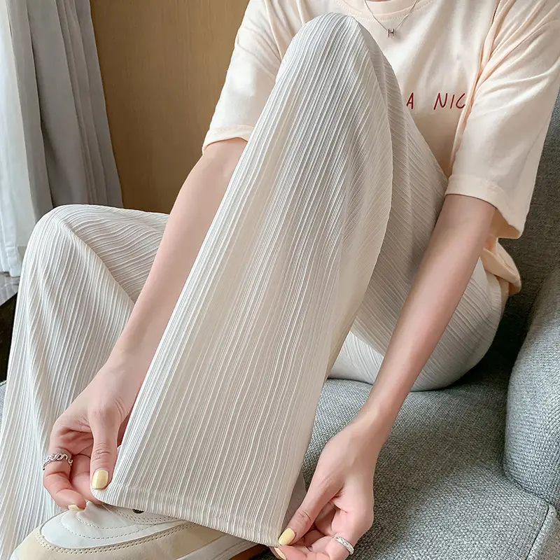 Loose Straight Casual Ice Silk Wide-leg Pants Women