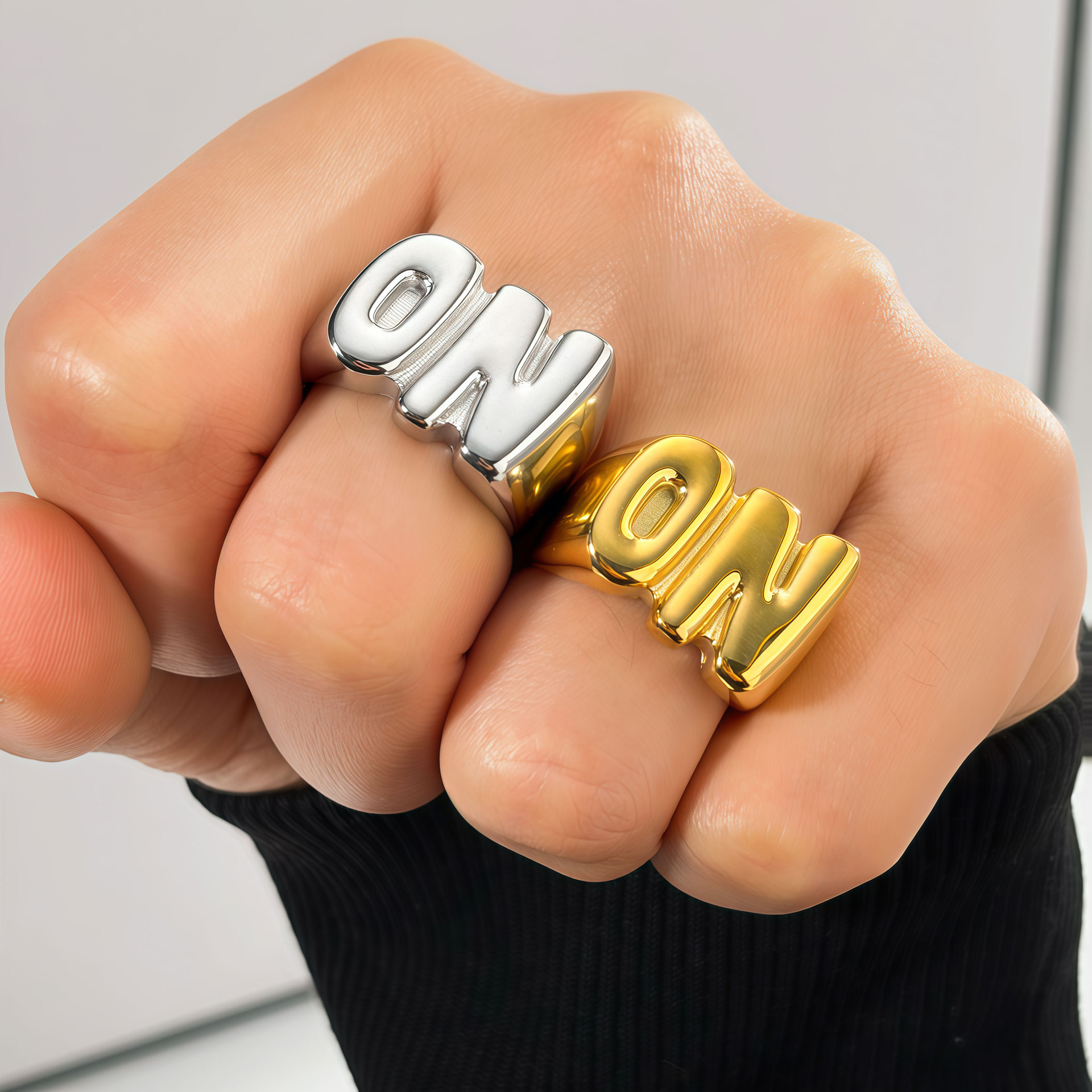 Two-Tone Letter NO Ring, picture 2 of 4