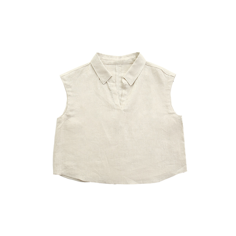 Linen Lapel Breathable Sleeveless Vest