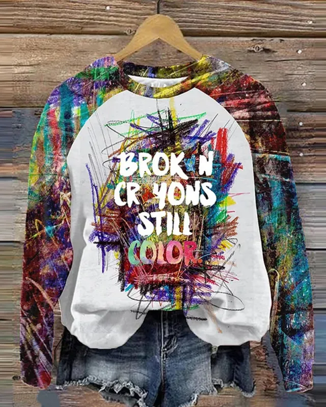 Women's Minimalist Casual Printed Long Sleeved Hoodie White - Shop at LoveMi