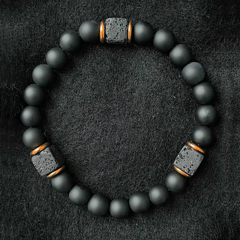 Retro Natural Stone Elastic Handmade Beaded Bracelet