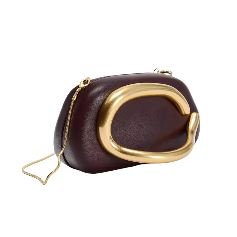 Retro Metal Decorative Clutch Box Bag - Red