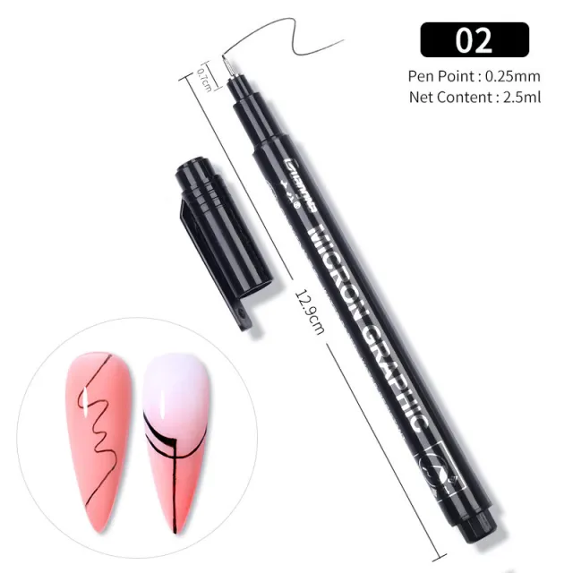 Nail Brush 3D Fluoresent Marker Graffiti Pen Drawing Nail Painting Pen 02Color - Shop at LoveMi