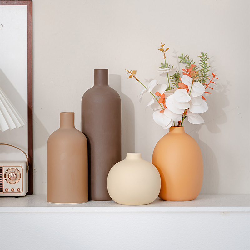 Household Nordic-style Plain-Fired Ceramic Vase