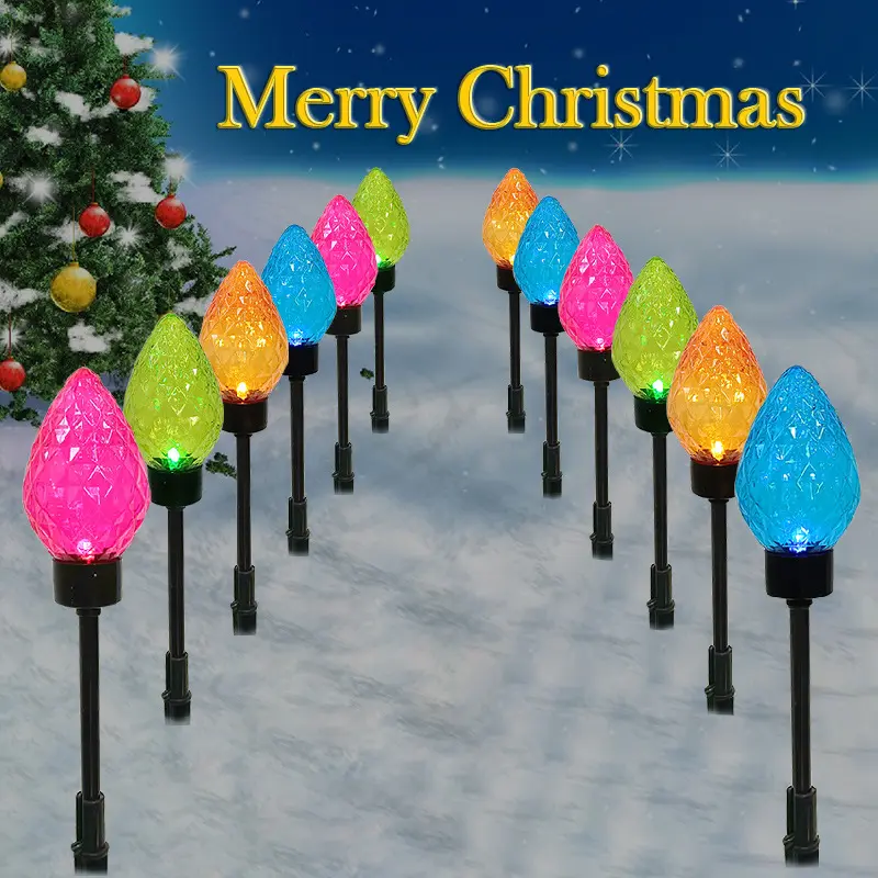 Christmas Lawn Garden Decorative Ground Lamp Strawberry