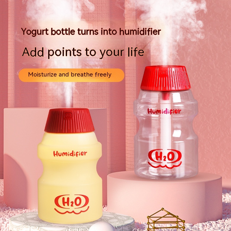 New Creative Yogurt Cup Humidifier Usb Hydrating Mute Sprayer Atmosphere Night Light