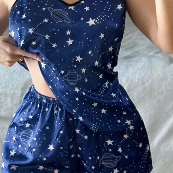 Leopard Print Camisole Pajama Set For Women - Image 3