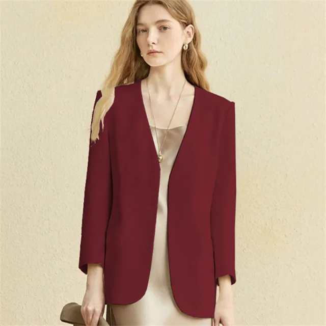 British Style Small Suit Fried Street Top For Women Wine Red - Shop at LoveMi