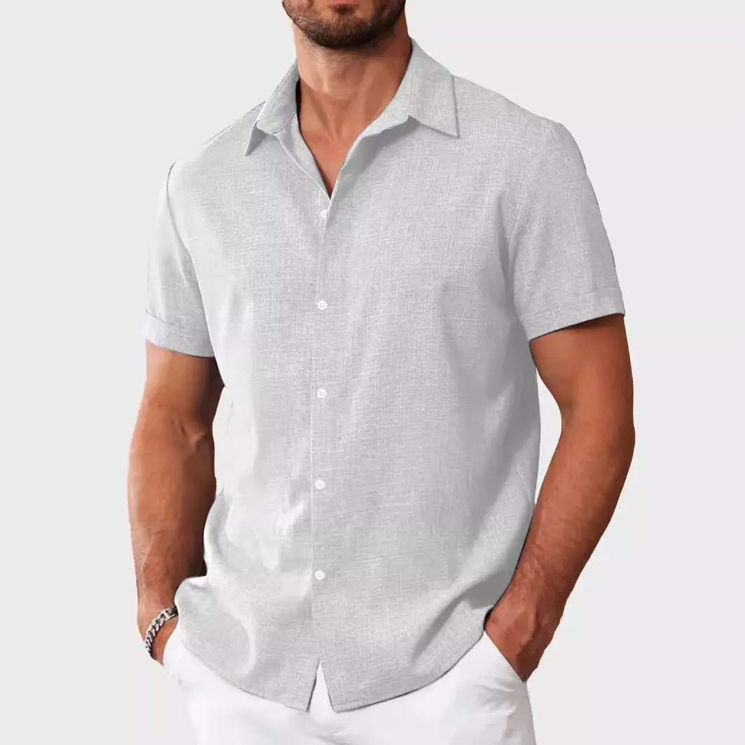 Mens Short-Sleeved Printed Casual Shirt