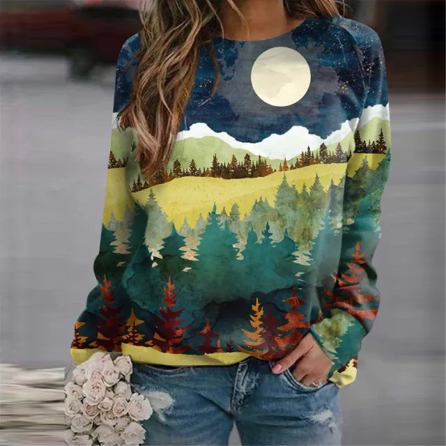 Women's Fashion 3D Casual Round Neck Sweater Baggy Coat Hjq Ywt140 - Shop at LoveMi