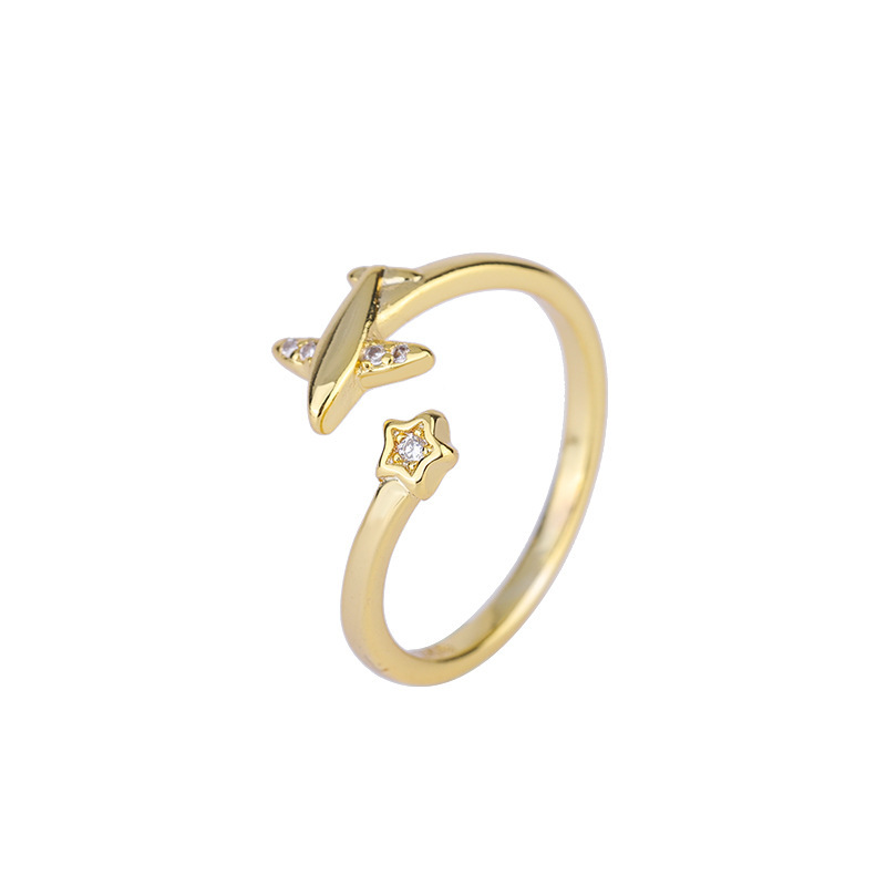 Simple Personality Diamond-studded Ring INS Design Zircon