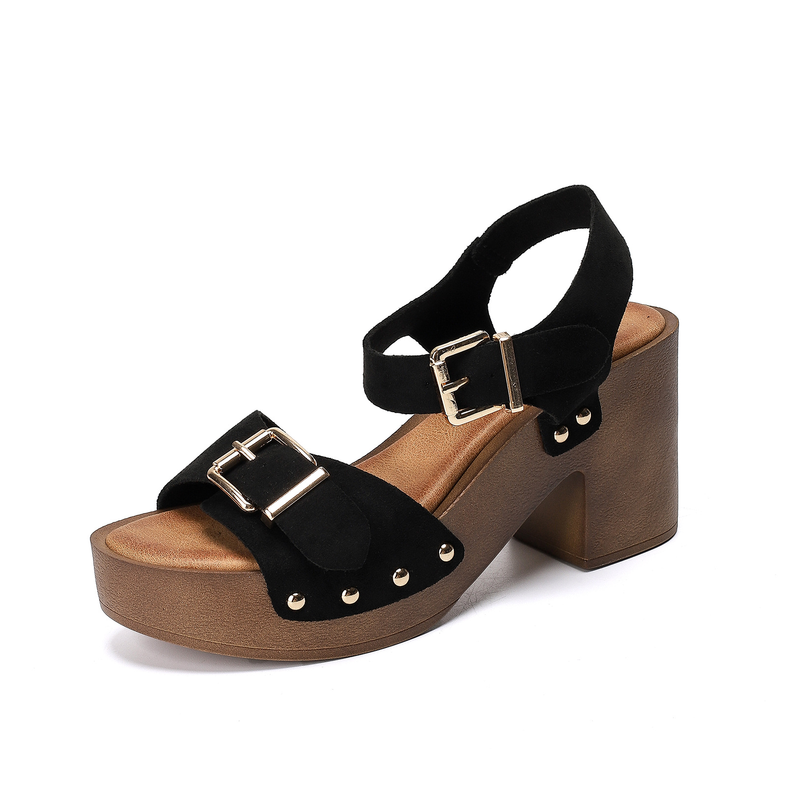 Womens Waterproof Platform Chunky-heel Sandals With A Strappy Bucklestylish And On-trend
