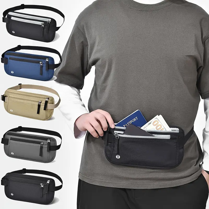 Passport Document Bag Personal Invisible Waterproof Mobile Phone Rfid Waist Bag - CJdropshipping
