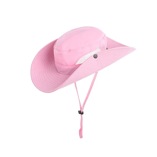 Bucket Hat Women's Summer Outdoor Sun Hat Exposed Ponytail Sun Hat Sun Protection Hat Pure Pink - Shop at LoveMi