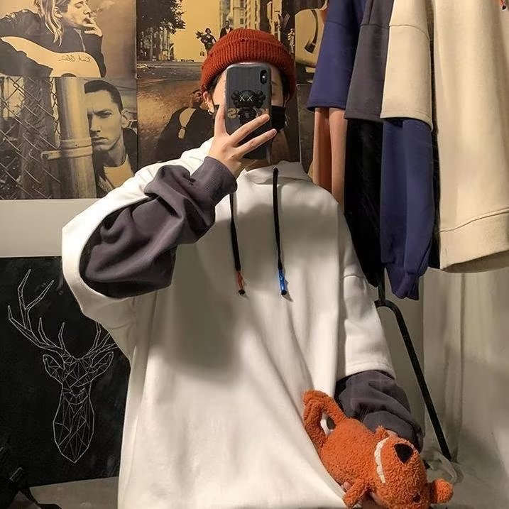 Fashion Velvet Padded Fake Two-piece Sports Hoodie