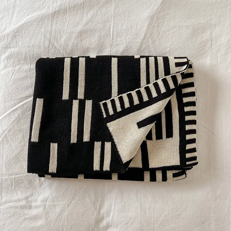 Knitted Wool Blanket Sofa Throw Home Casual