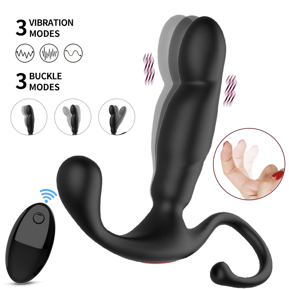 Rechargeable Black Warrior Button Vibration Massager Silicone Plug 8