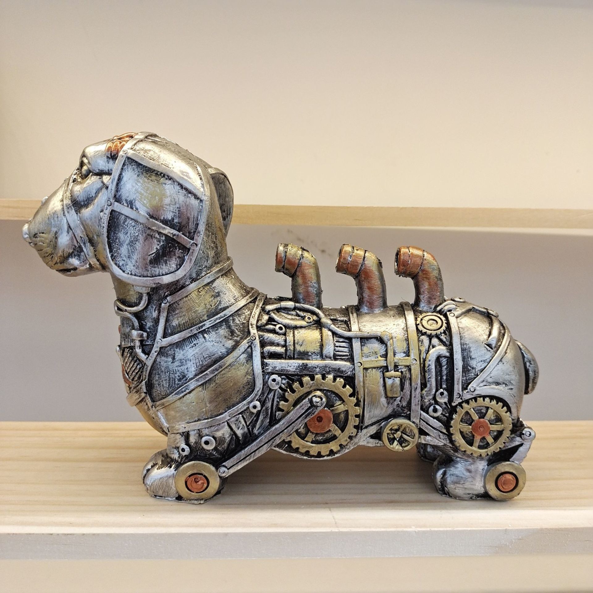 Title 3, Mechanical Punk Dog Resin Crafts Desktop Window...