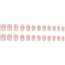 Simple Pink And White Gradient Detachable Nail Art view 7