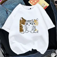 Women's Printed Cat Short Sleeve - P9425 22 - View 1