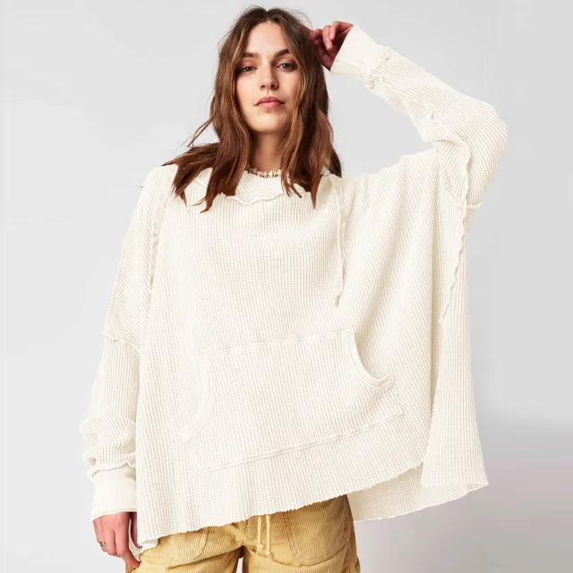 Female Loose Sweater Fashion Brand Hooded Beige - Shop at LoveMi
