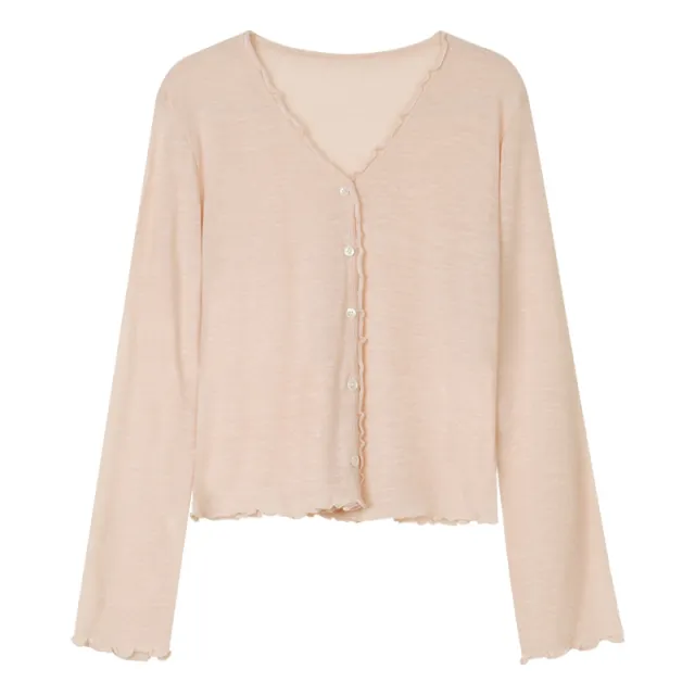 Tree Fungus like Lacework Knitted Button Cardigan Pink - Shop at LoveMi