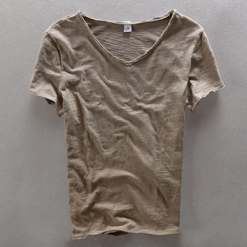 Men's Short-sleeved Cotton Slub Cotton Aberdeen Trendy Men