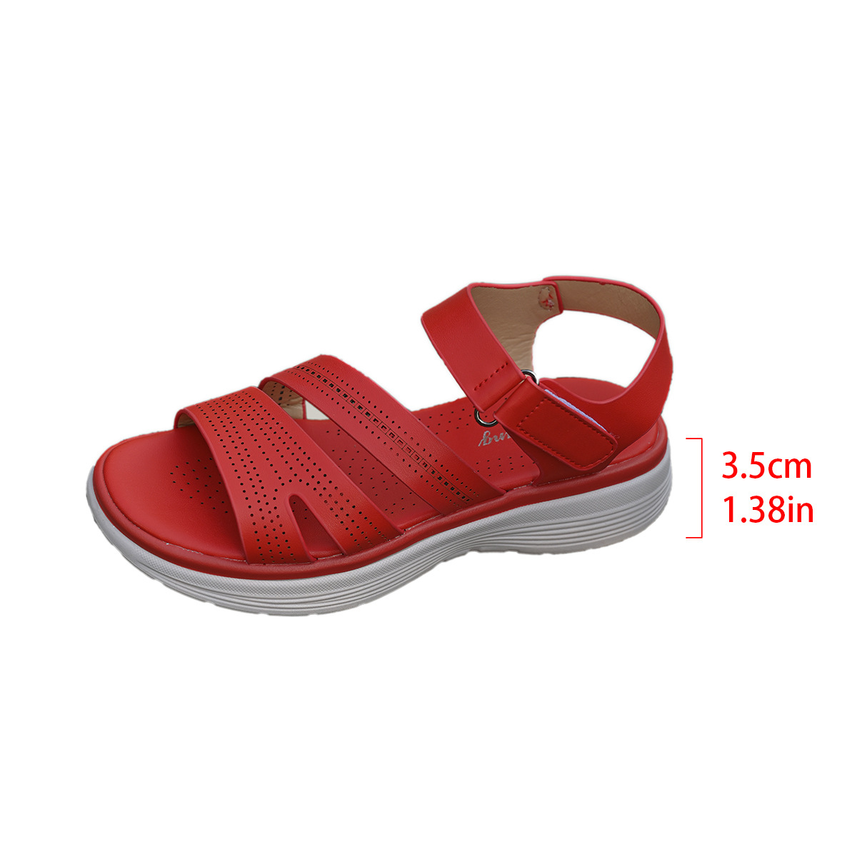 Round-toe Solid-color Womens Thick-soled Sandals