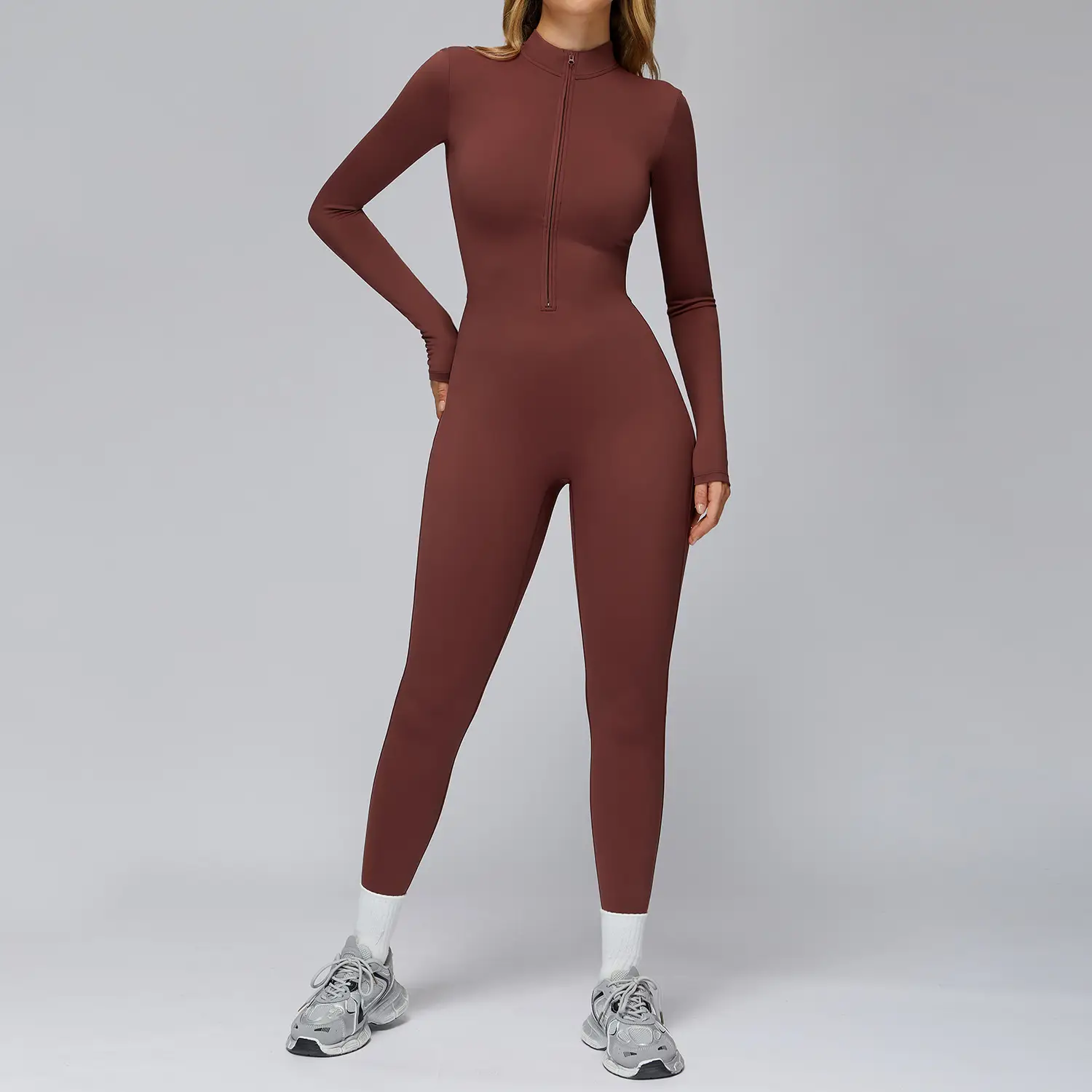 One-piece Close-fitting Fleece Yoga Bodysuit