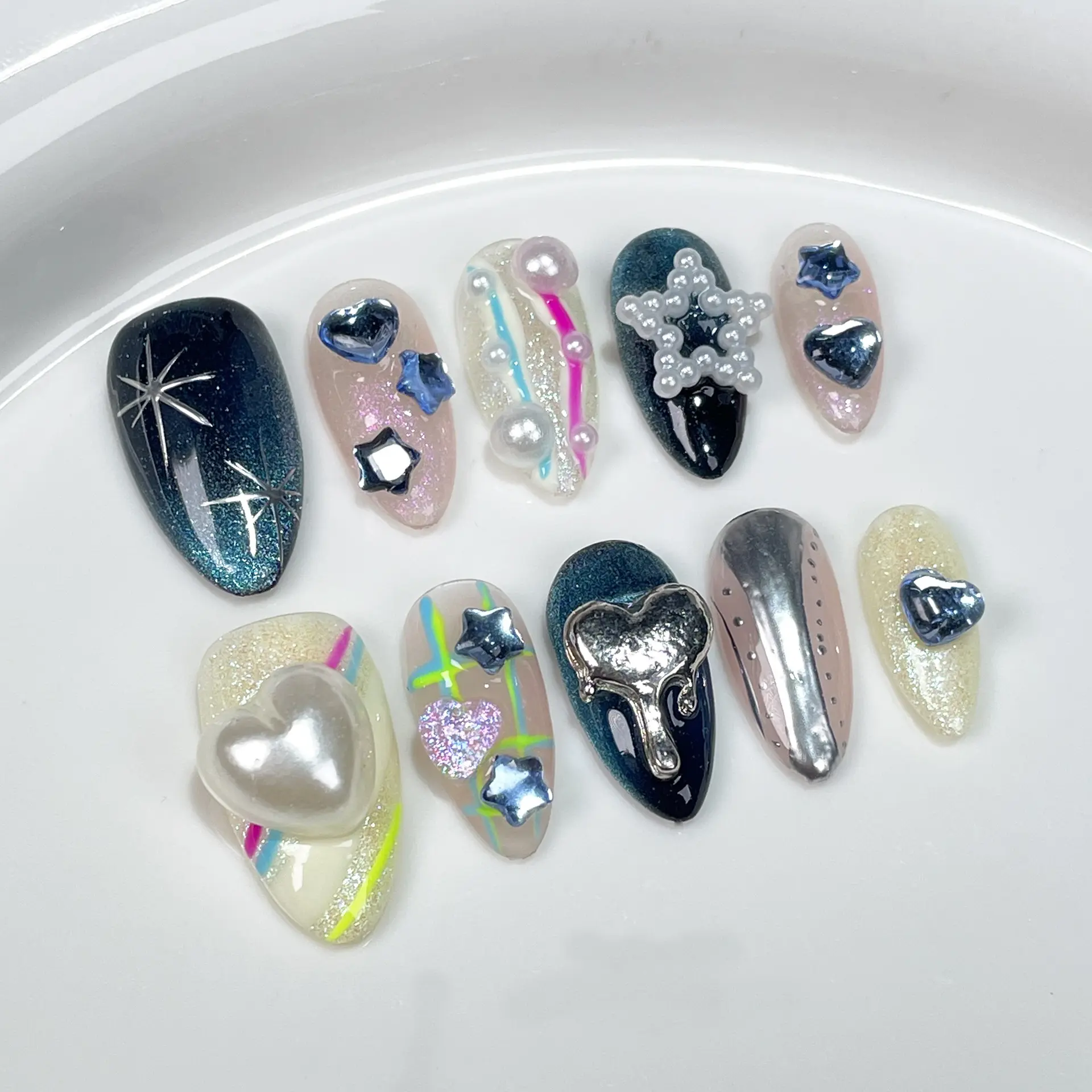 European And American Almond-shaped Wearable Fake Nails