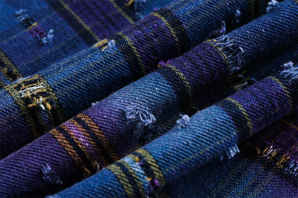 Tie-dye Gradient Plaid Shirt Men's High Street Fashion Design Sense