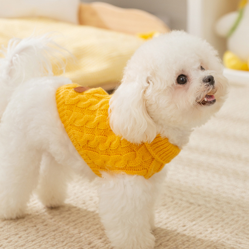 Dog Clothes Autumn And Winter Simple Twisted Knitted Sweater