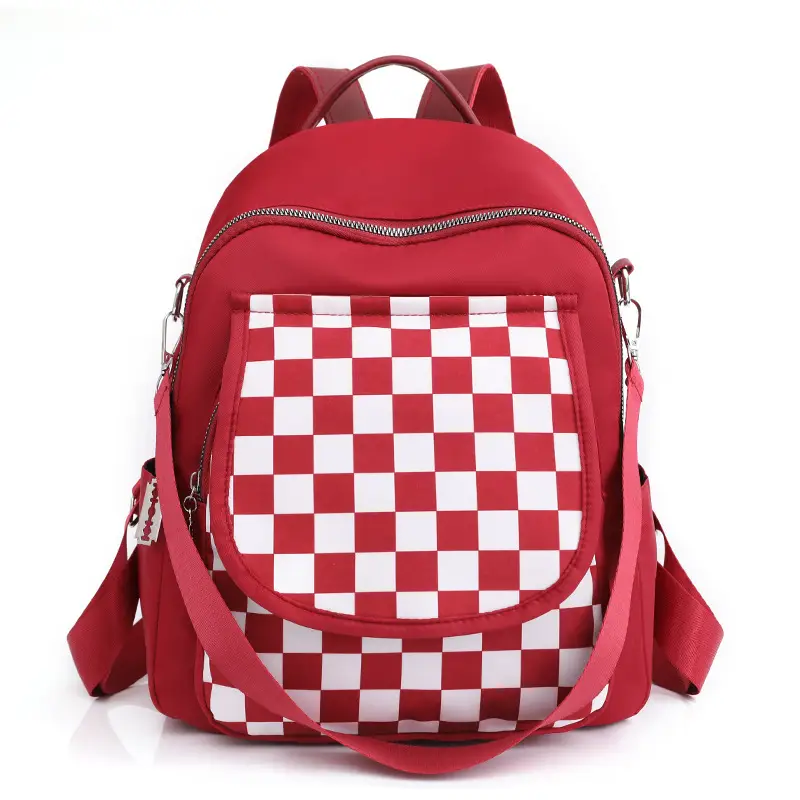Lightweight Contrast Color Nylon Canvas Backpack