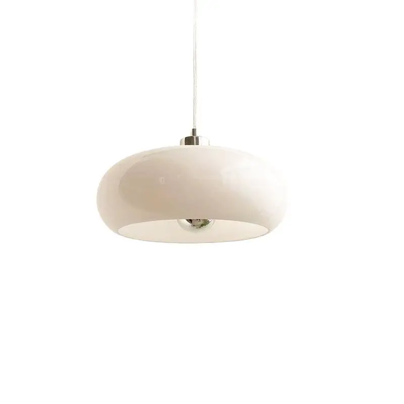 Middle Aged Milk White Bauhaus Glass Three