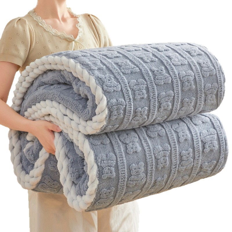 Milk Velvet Throw Blanket, 3D Embossed, picture 2 of 7