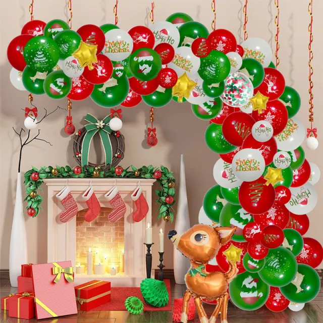 Christmas New Year Balloon Set Festival Decorations Arrangement Props Christmas Suit 1 - Shop at LoveMi