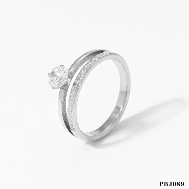 Women's Fashion Stainless Steel CNC Inlaid Diamond Ring Silver - Shop at LoveMi